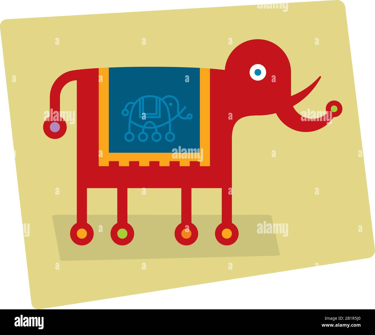 Vector illustration of simple elephant icon in flat style. Stock Vector
