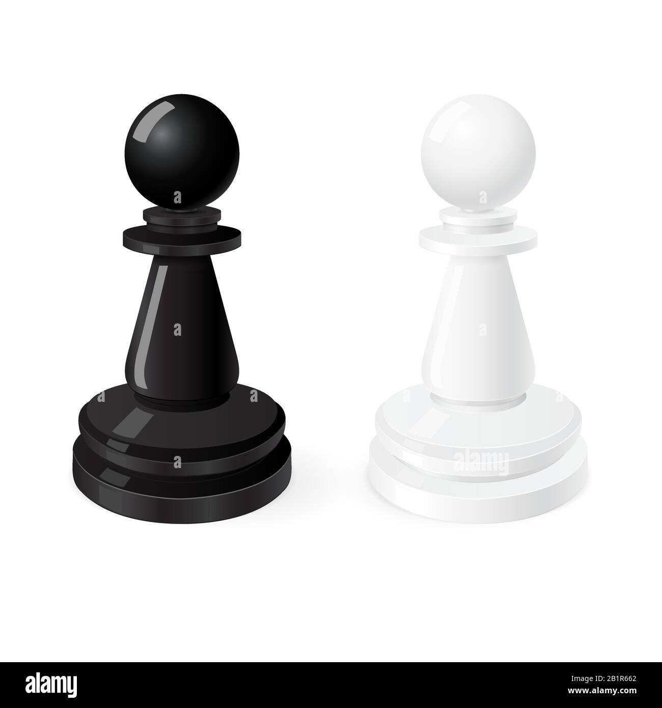 Pawns. Black and white chess pieces Stock Vector