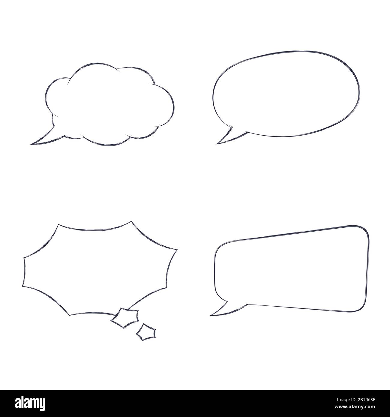 Speech bubbles. Hand drawn sketch Stock Vector