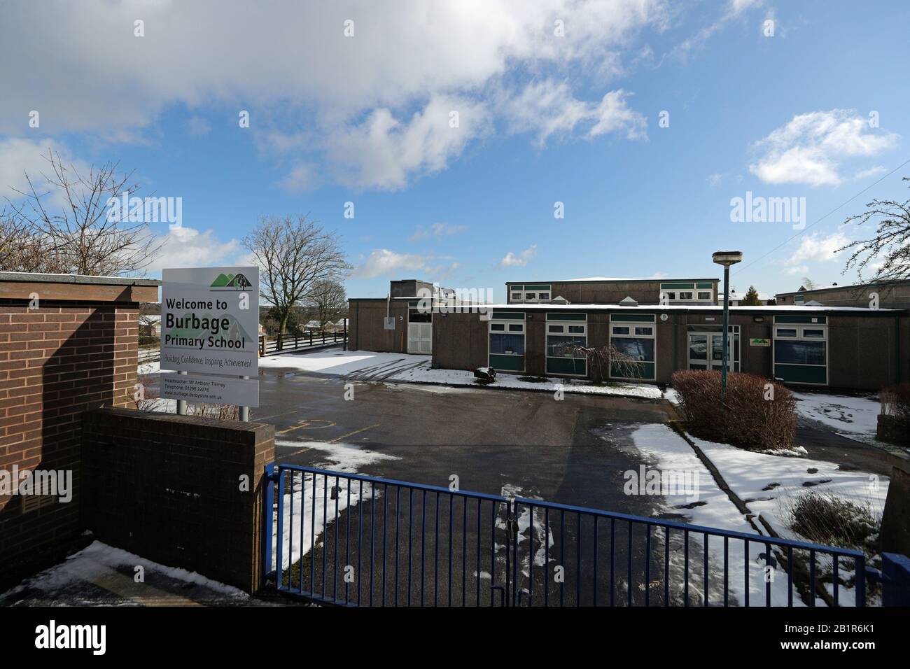 Burbage Primary School in Leicestershire, which has been closed due to a 'confirmed case of coronavirus amongst our parent population'. Stock Photo