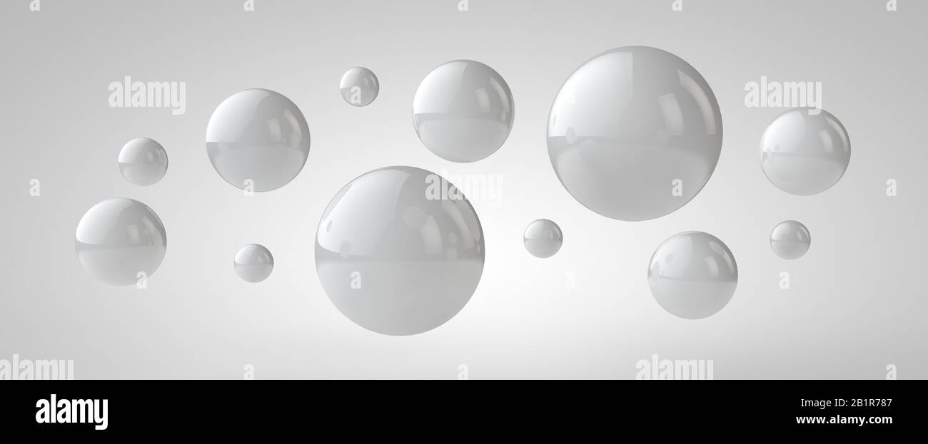 White 3d balls background, 3d illustration Stock Photo - Alamy