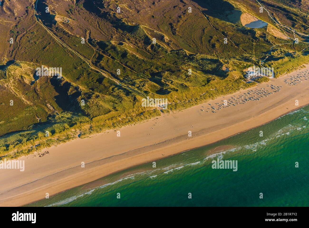 aerial view of the North Sea beach, Germany, Schleswig-Holstein ...