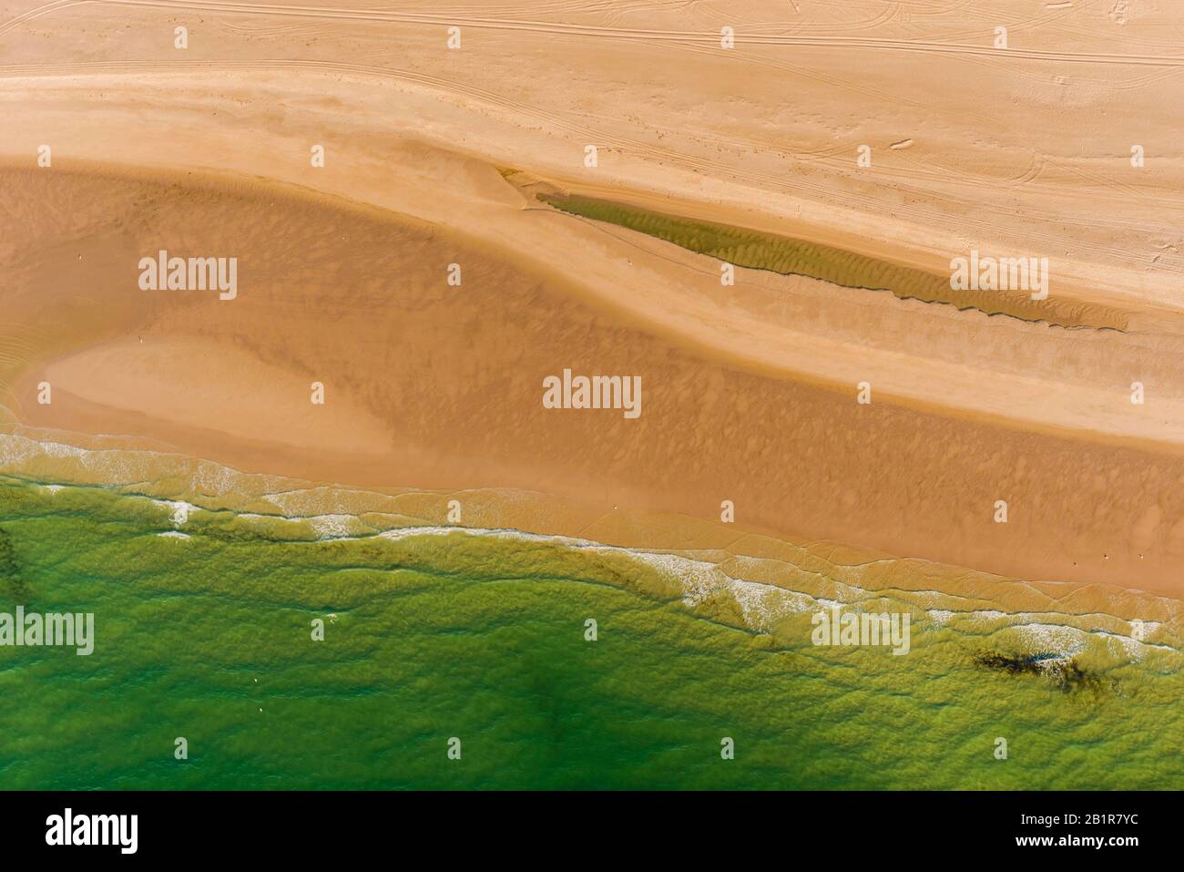 aerial view of the North Sea beach, Germany, Schleswig-Holstein ...