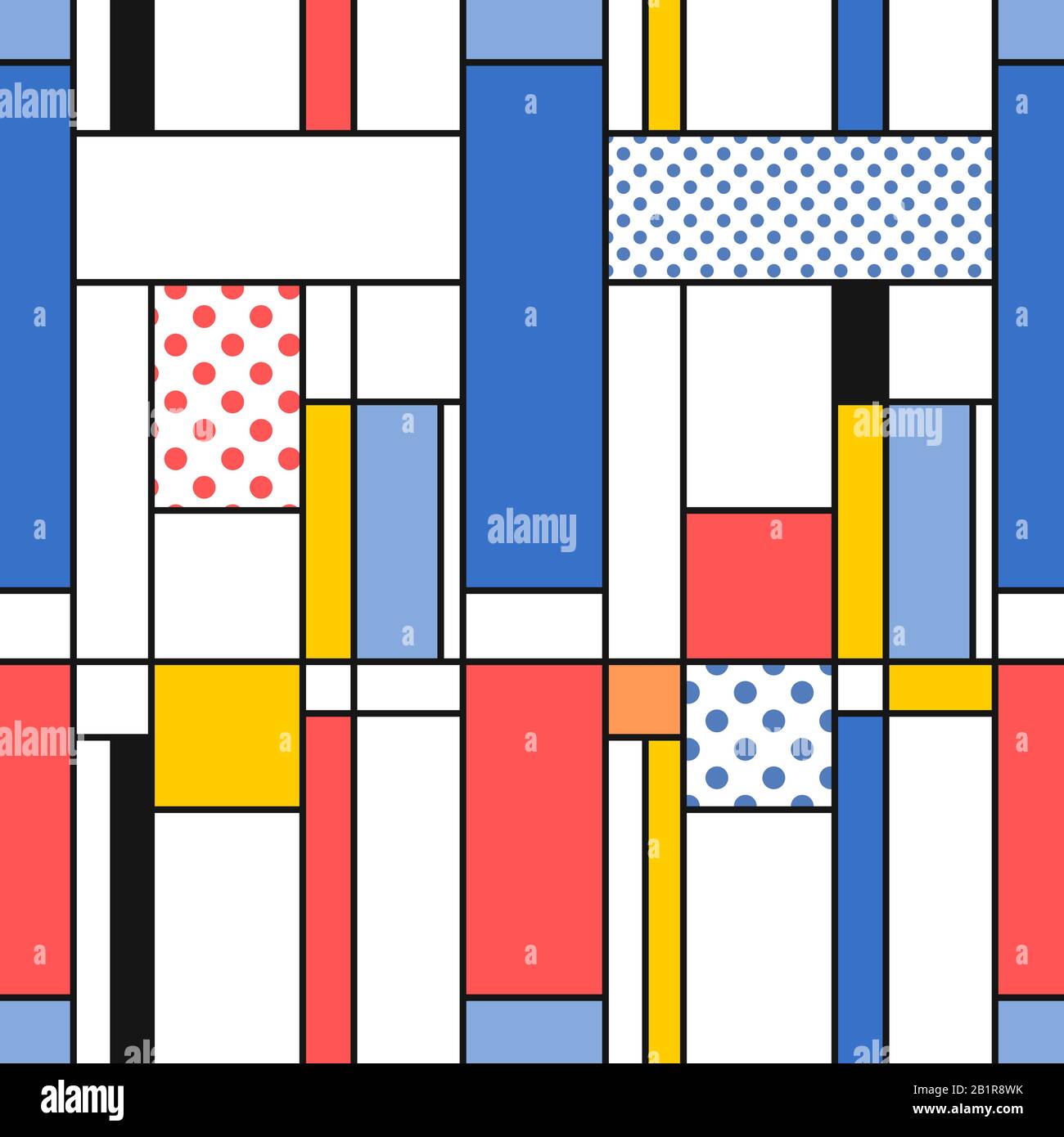 Modern pattern - seamless texture in Mondrian style. Design for gift ...