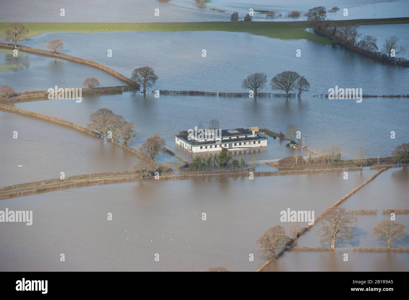 River severn Floods Shrewsbury Stock Photo