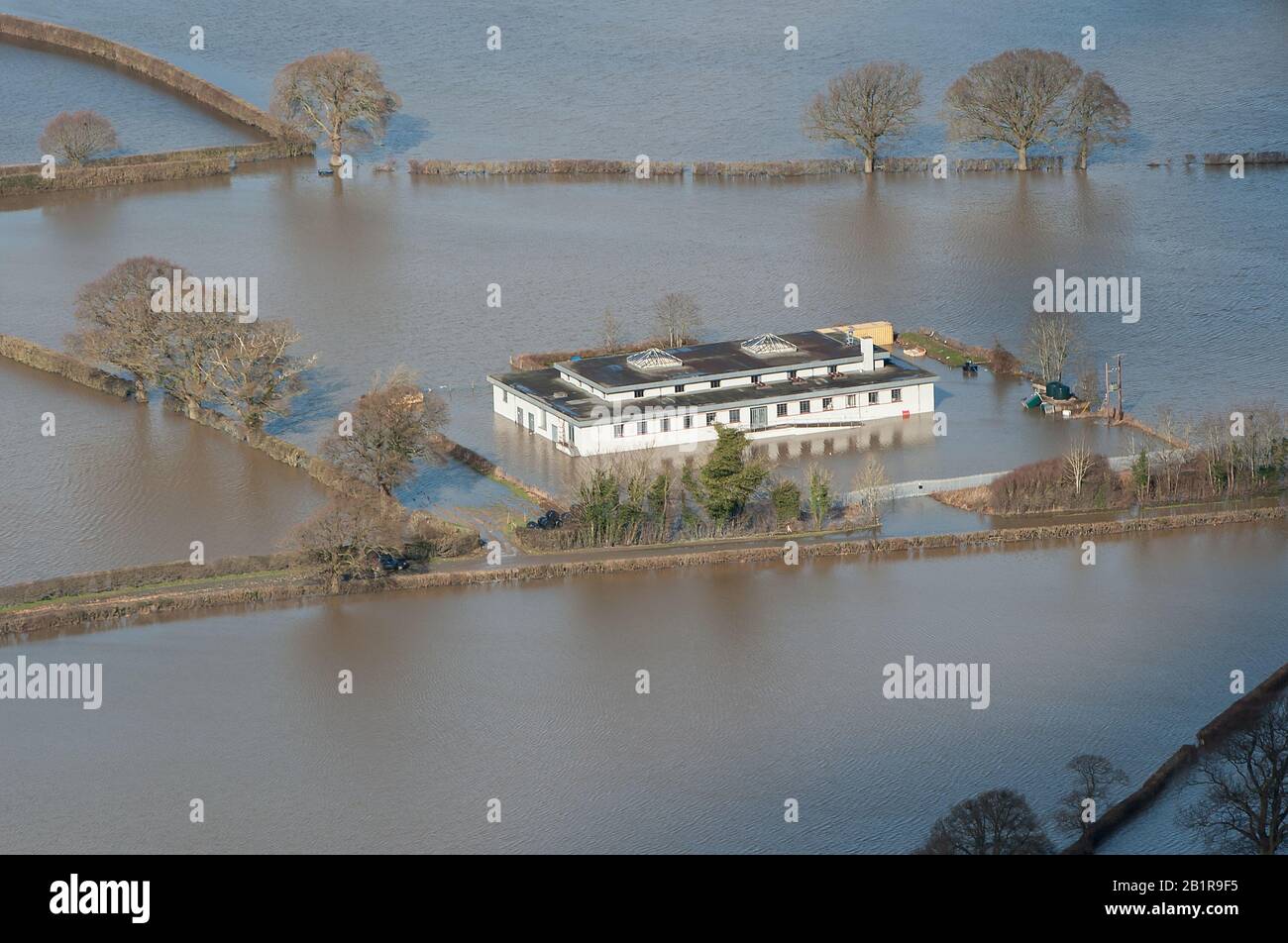 River severn Floods Shrewsbury Stock Photo