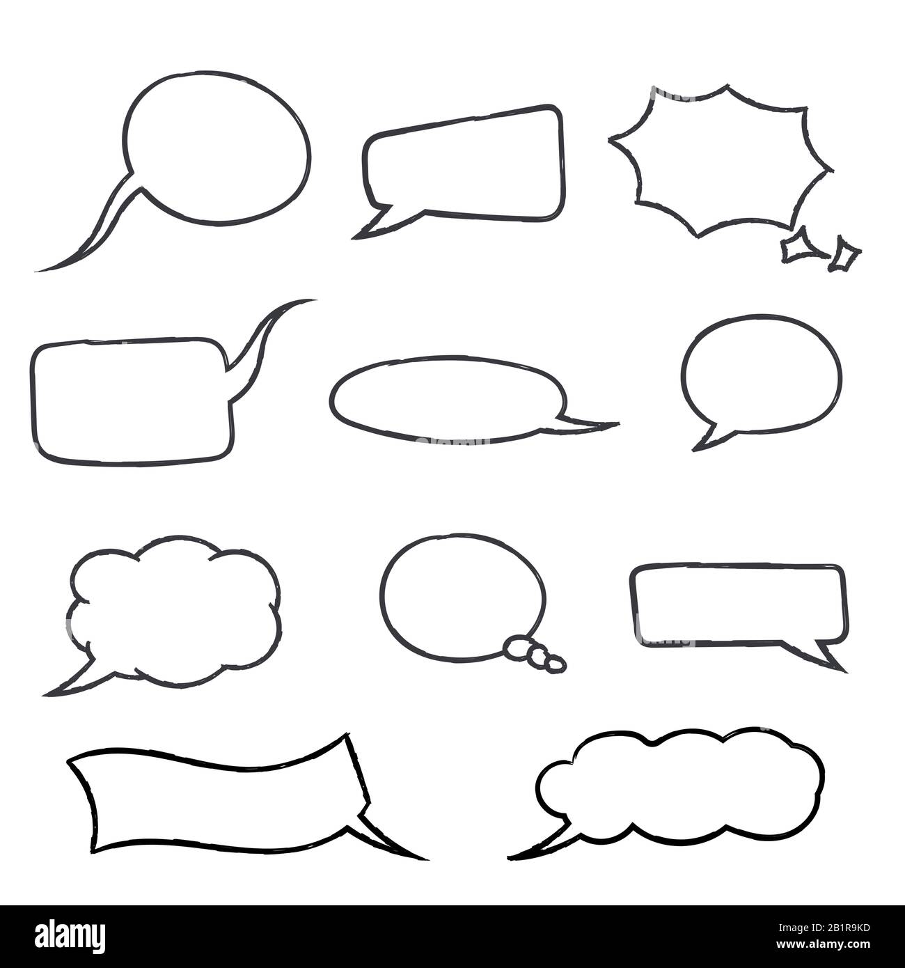 Speech bubbles. Hand drawn sketch Stock Vector