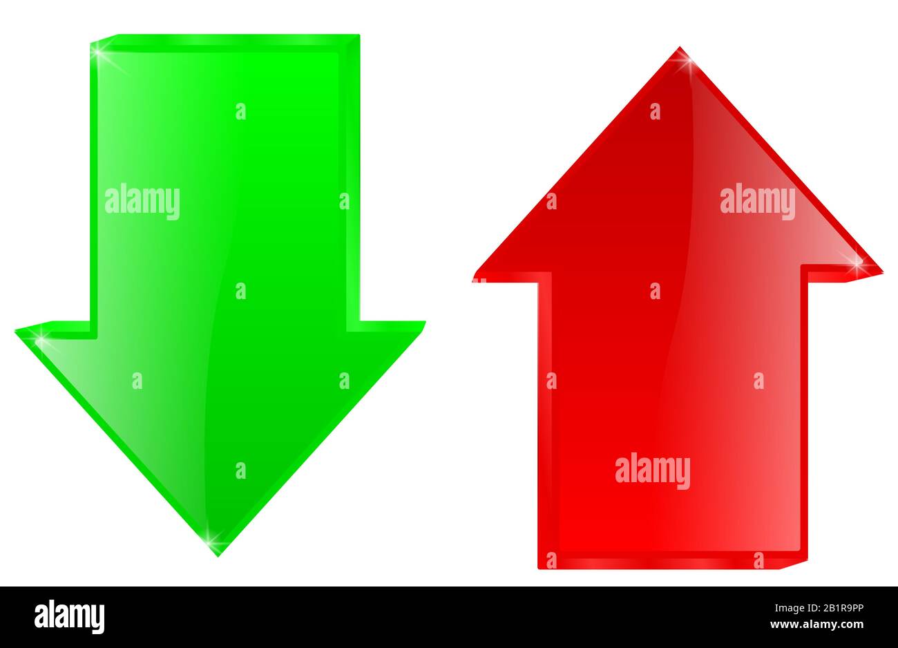 Up and down arrows. Red and green signs Stock Vector Image & Art - Alamy