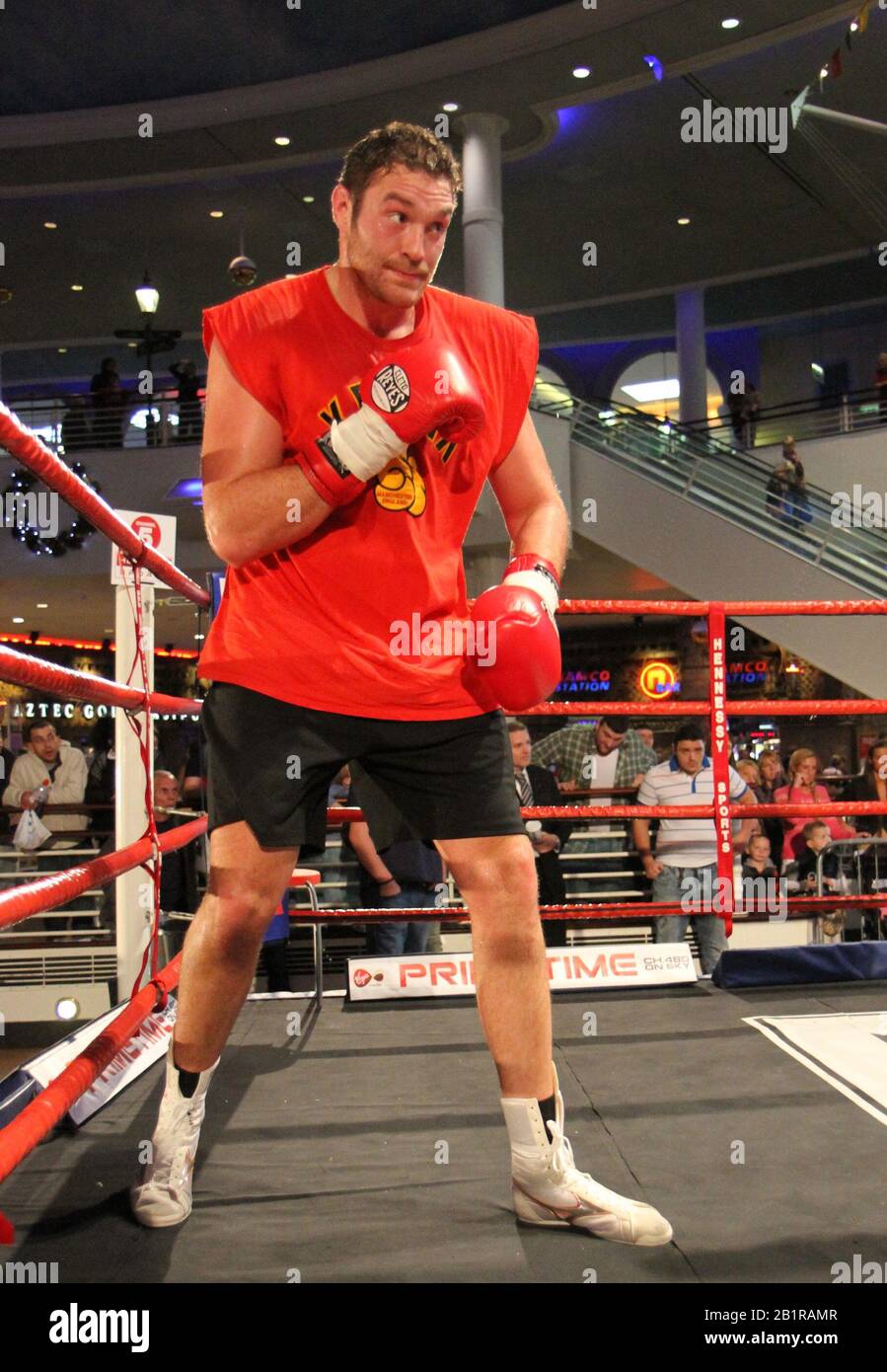 Manchester,Uk World Boxing Champion Tyson Fury trains at Trafford