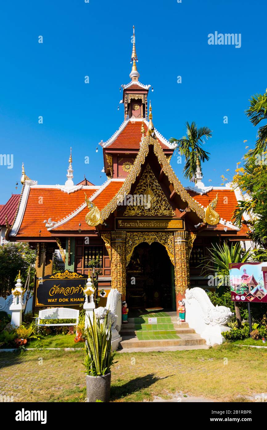Wat Dok Kham, old town, Chiang Mai, Thailand Stock Photo