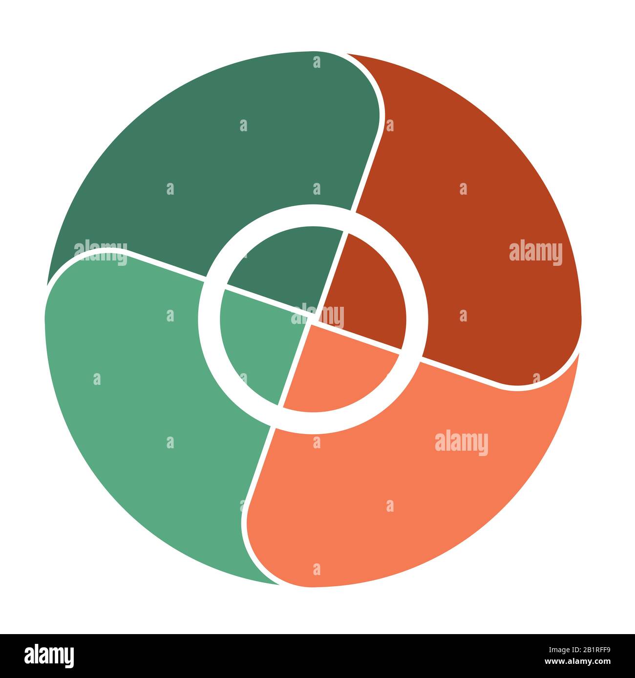 Template Pie chart for  Infographics with 4 positions area text. Stock Photo
