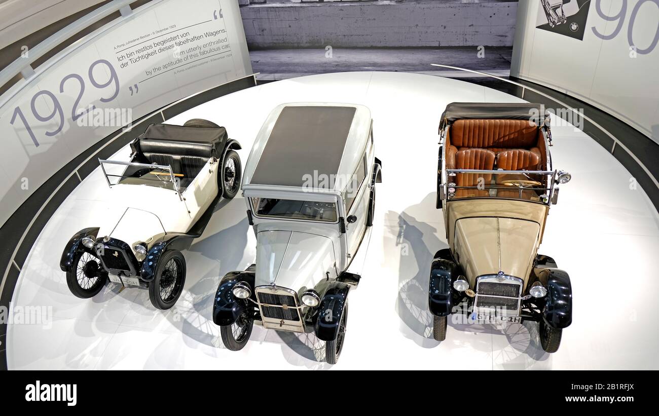 BMW retro cars from 1929 in the museum Stock Photo