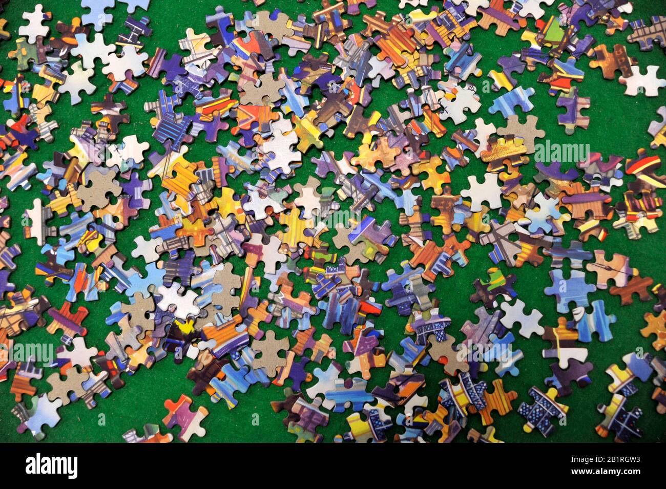Unmade jigsaw. Stock Photo