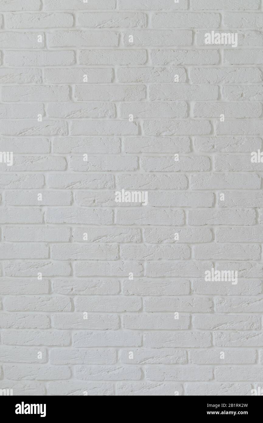 Surface of white brick wall with pattern same size.Photo of brick wall Stock Photo
