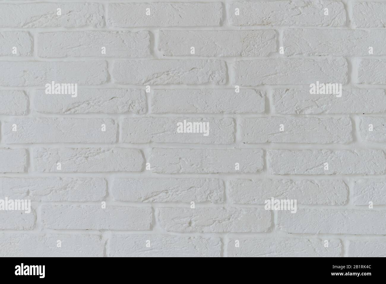 White brick texture wall background. Pattern of grey stone decor Stock Photo