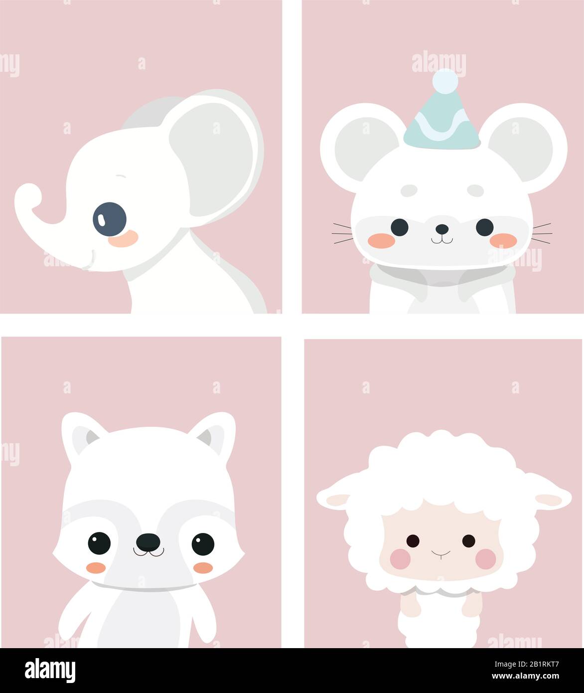 Cute posters with animals in cartoon style Stock Vector Image & Art Alamy