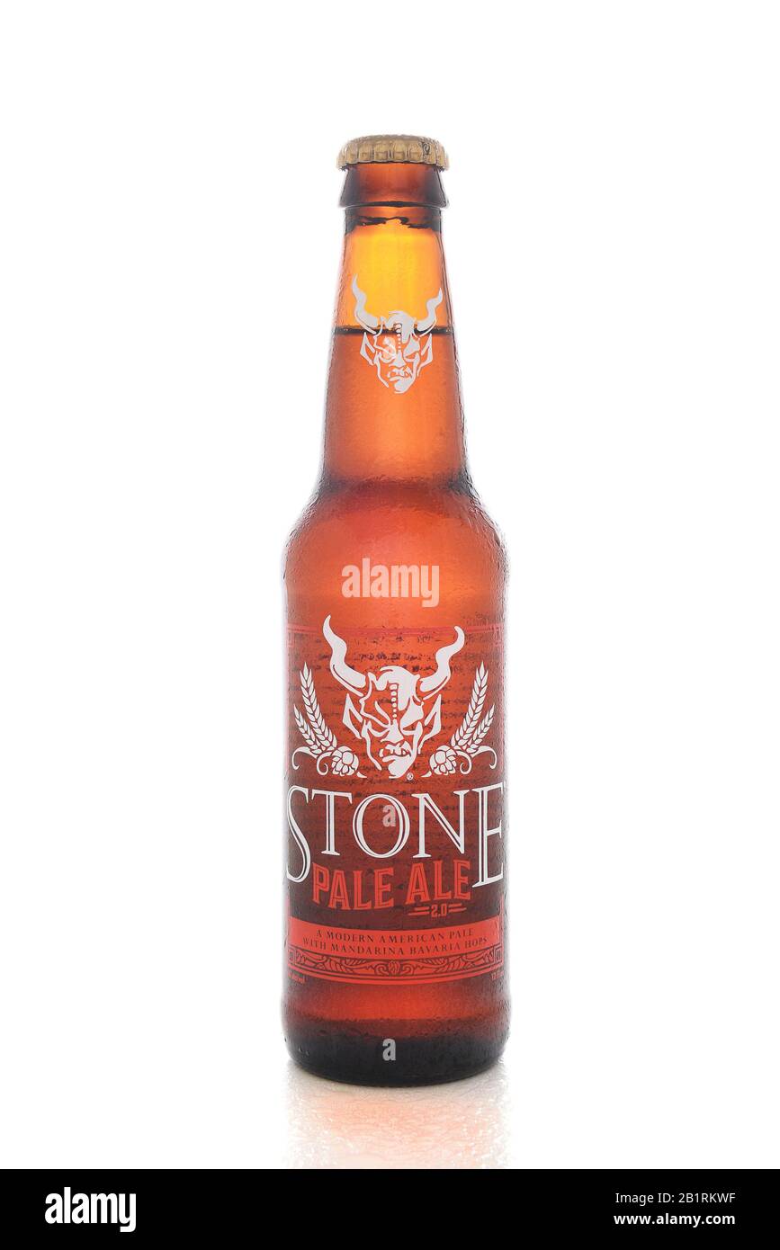 IRVINE, CALIFORNIA - AUGUST 25, 2016: Stone Pale Ale. From the Stone Brewing Company, in Escondido, the largest brewery in Southern California. Stock Photo