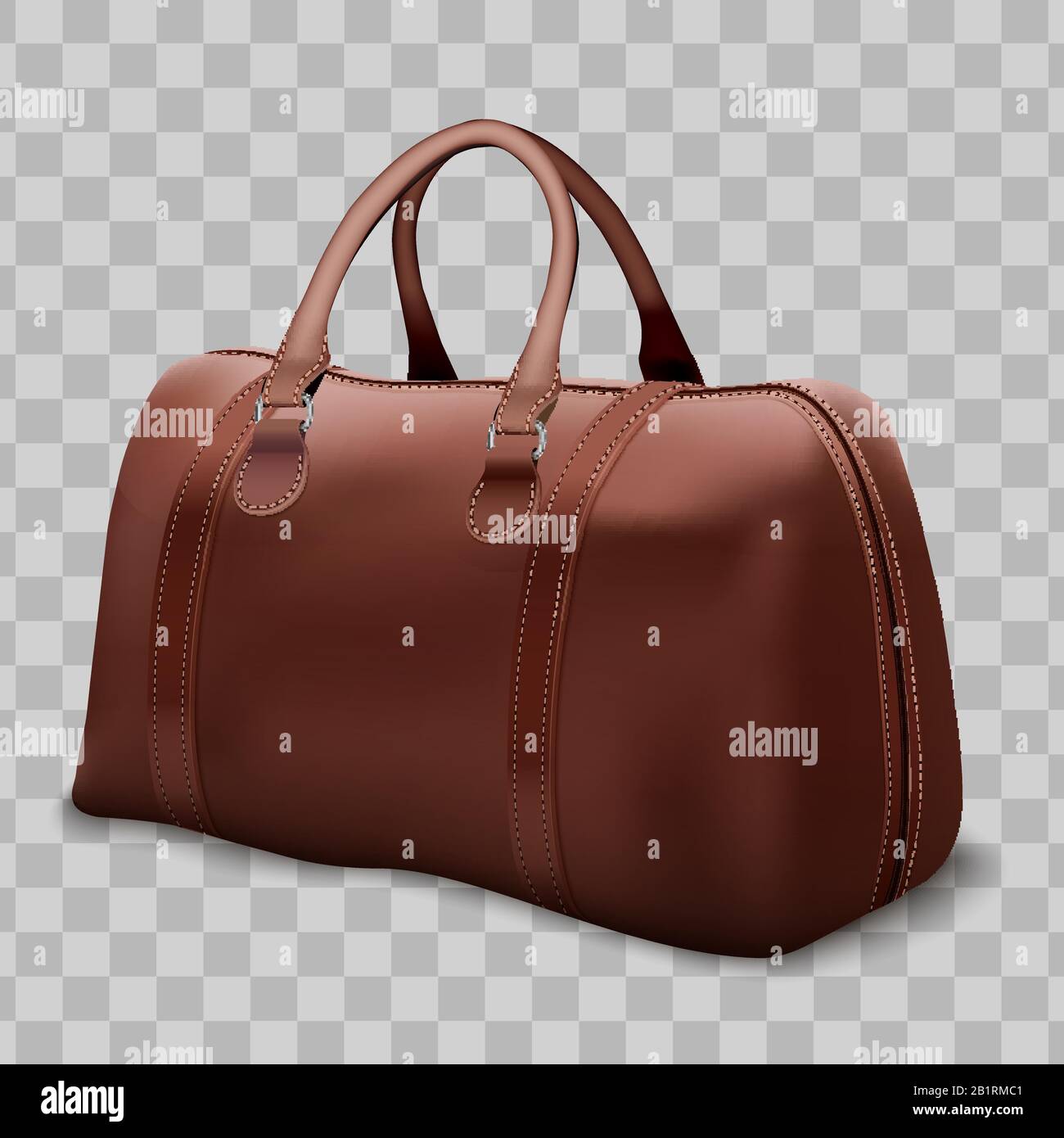 Classic Brown Leather Bag Stock Vector