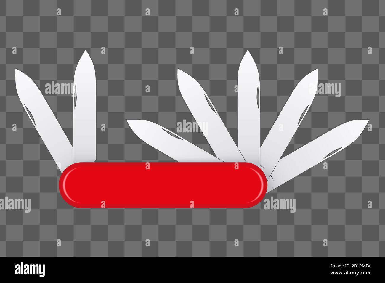 Penknife with many blades. Stock Vector