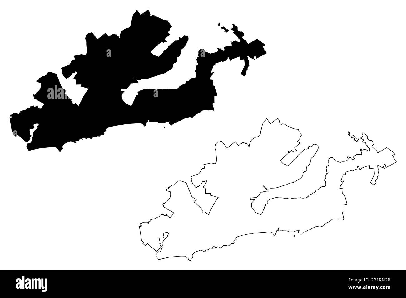 Dunedin City (New Zealand, South Island) map vector illustration, scribble sketch City of Dunedin map Stock Vector