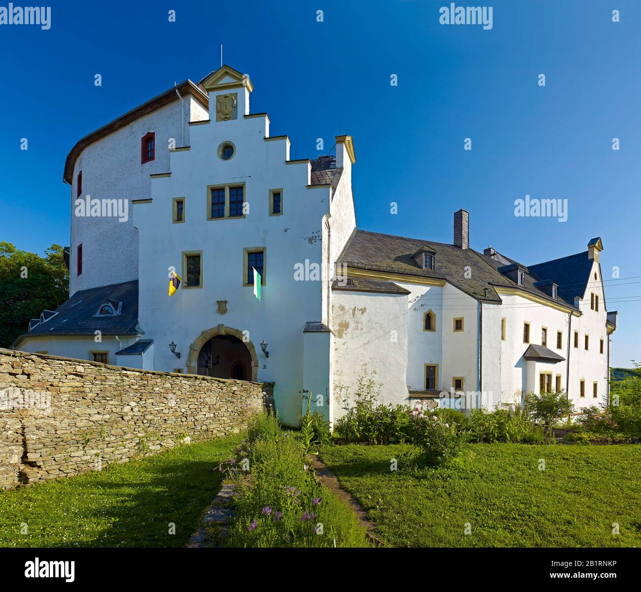 Castle Wolkenstein in Wolkenstein, Erzgebirgskreis, Saxony, Germany, Stock Photo