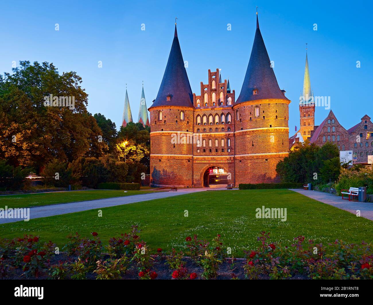 Holsten Gate in the Hanseatic City of Lübeck, Schleswig-Holstein, Germany, Stock Photo