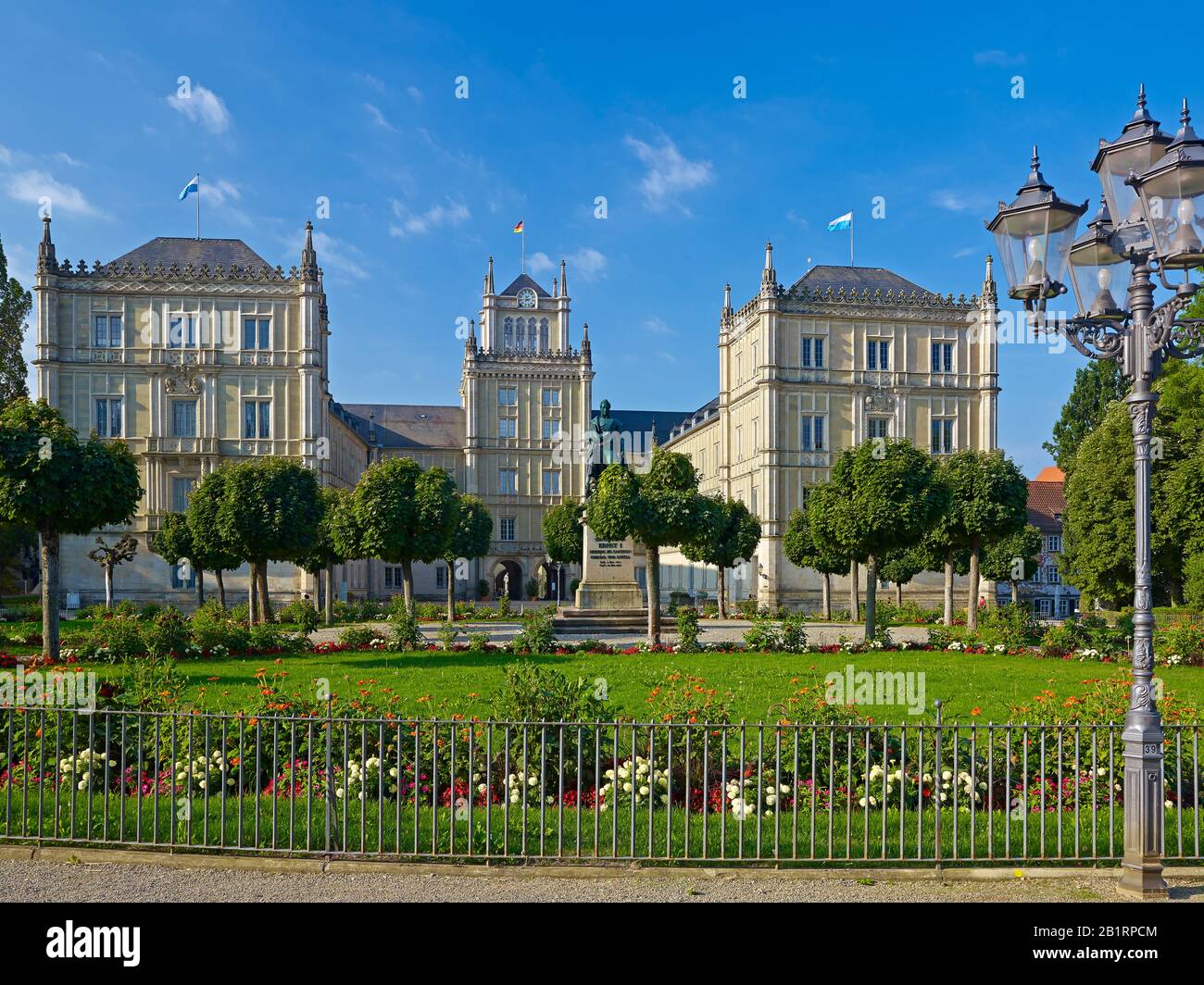 Ehrenburg Castle on Schlossplatz in Coburg, Upper Franconia, Bavaria, Germany, Stock Photo