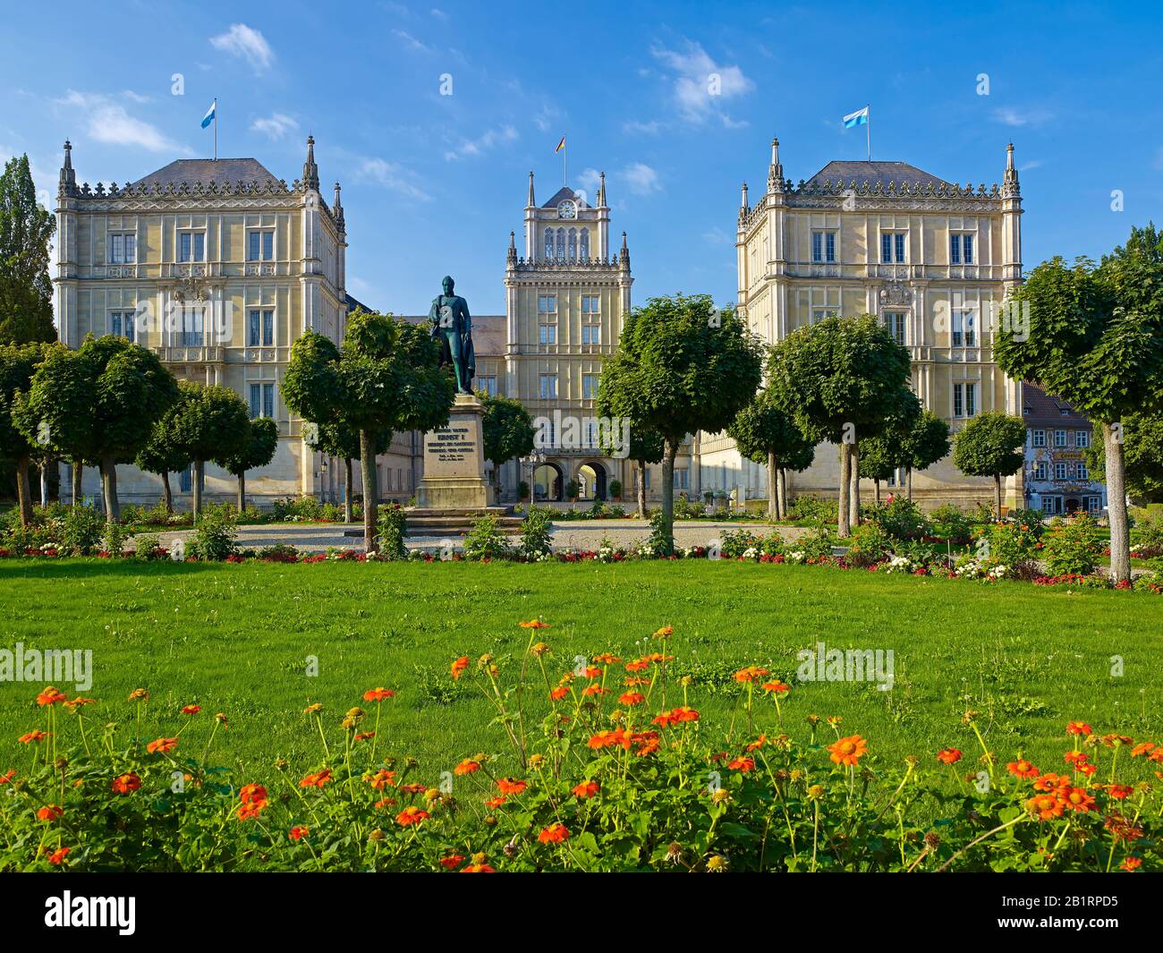 Ehrenburg Castle on Schlossplatz in Coburg, Upper Franconia, Bavaria, Germany, Stock Photo