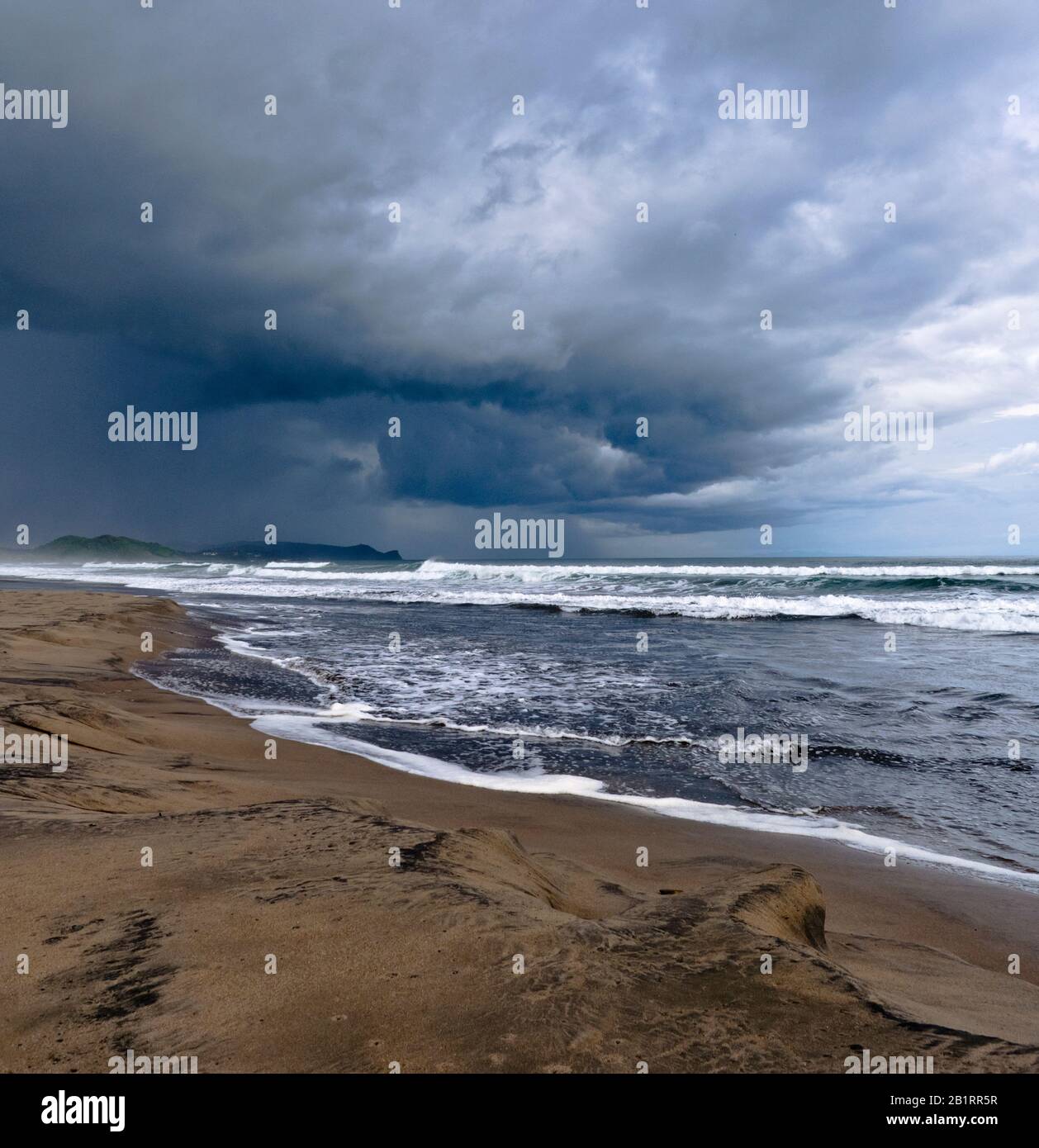 Thunderstorm on Popoyo Beach, Nicaragua, Central America, Stock Photo