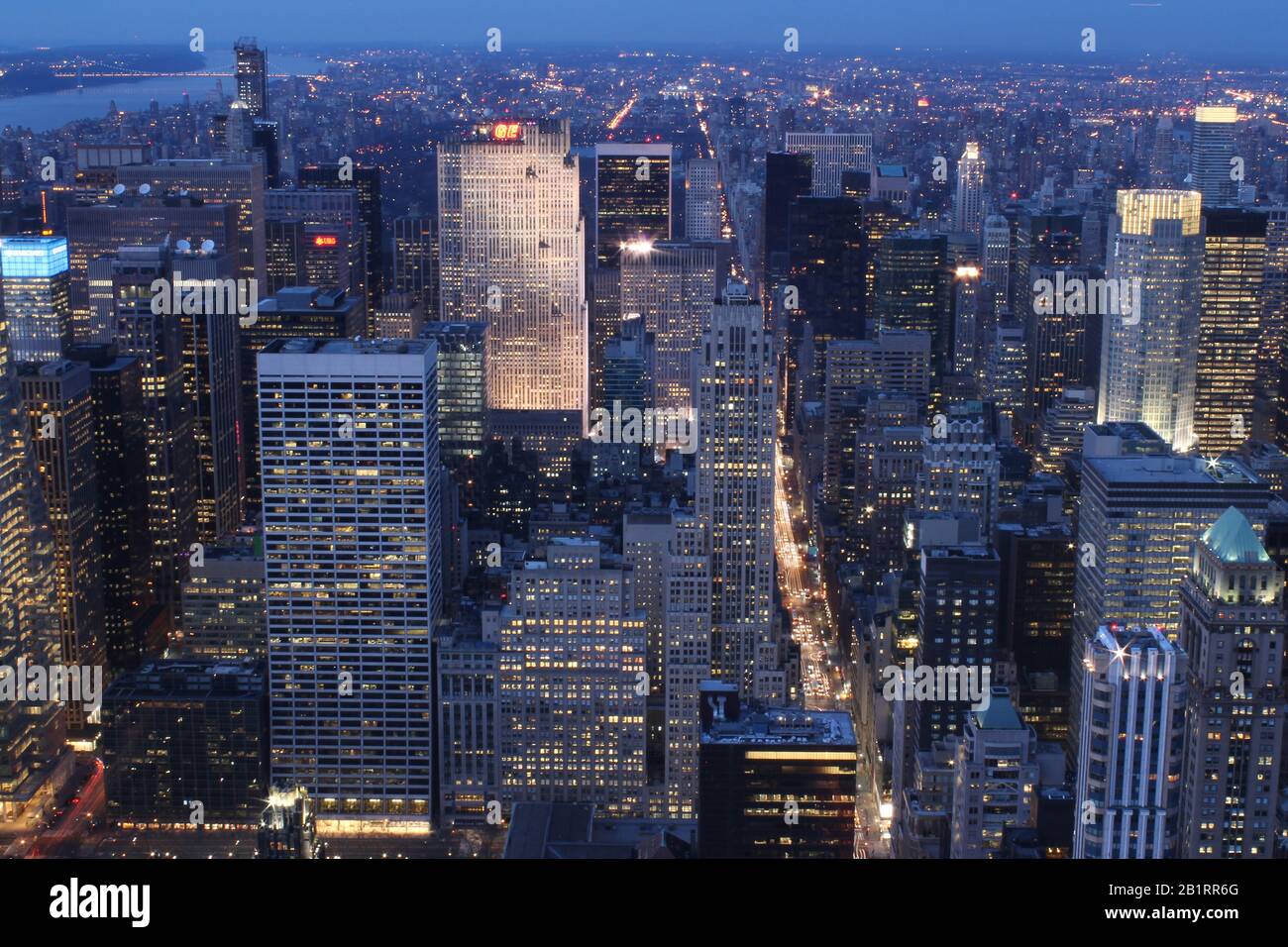 Uptown New York skyscrapers from the Empire State Building Stock Photo