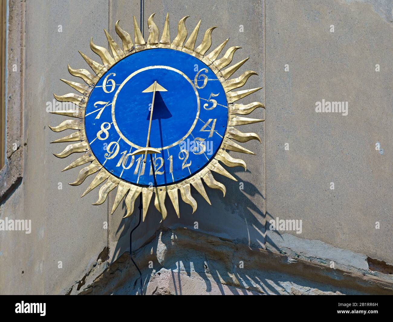 Sundial on the ballroom wing of Altenburg Castle, Thuringia, Germany, Stock Photo
