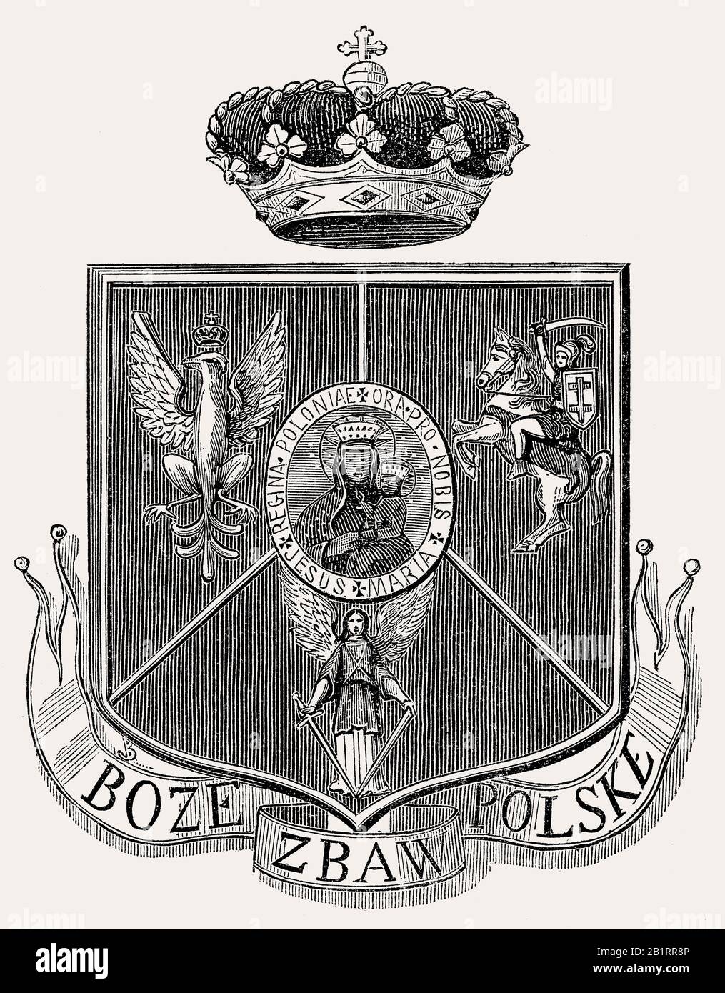 January Uprising's coat of arms for a Polish–Lithuanian–Ruthenian Commonwealth Stock Photo