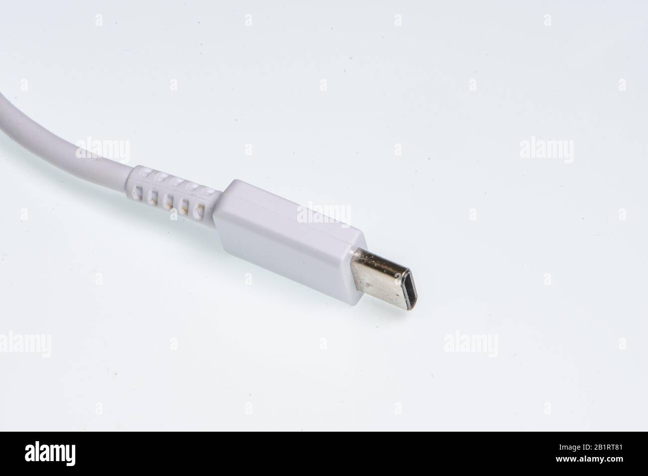 Usb White Color detail of a white usb-c connector on a white background Stock Photo - Alamy