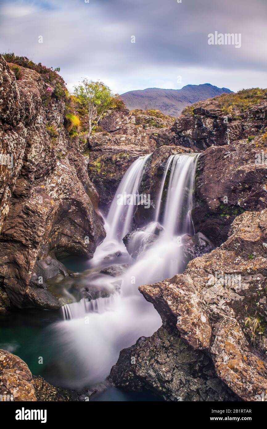 Fairy Falls, Fairy Pools, River Sligachan, Isle of Skye, Scotland, Europe Stock Photo