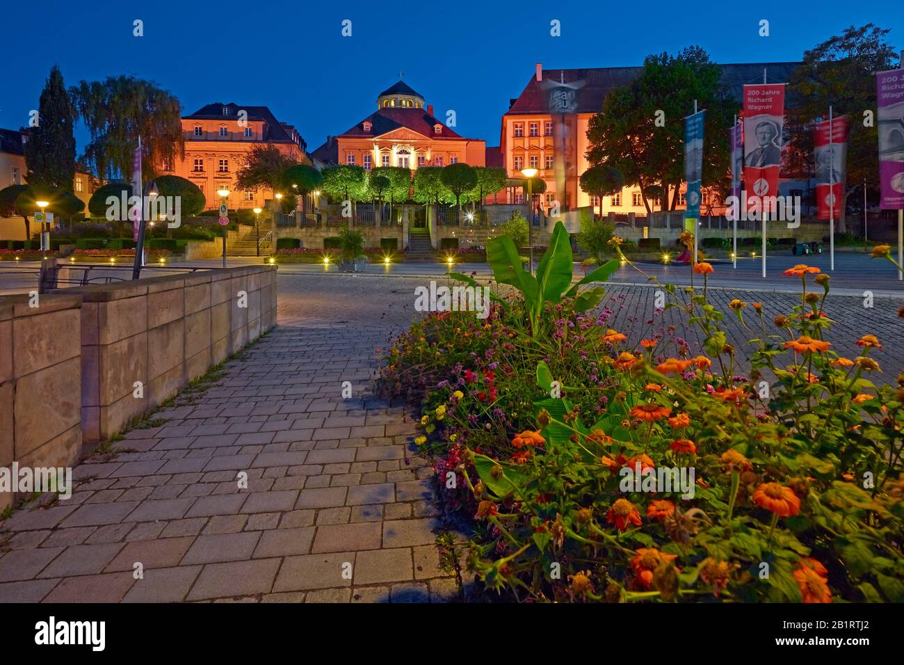 Schlossberglein from Luitpoldplatz, Bayreuth, Upper Franconia, Bavaria, Germany Stock Photo