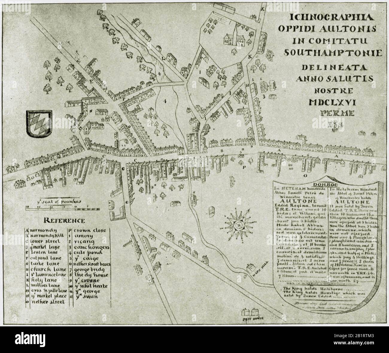 Map of Alton, 1666 Stock Photo