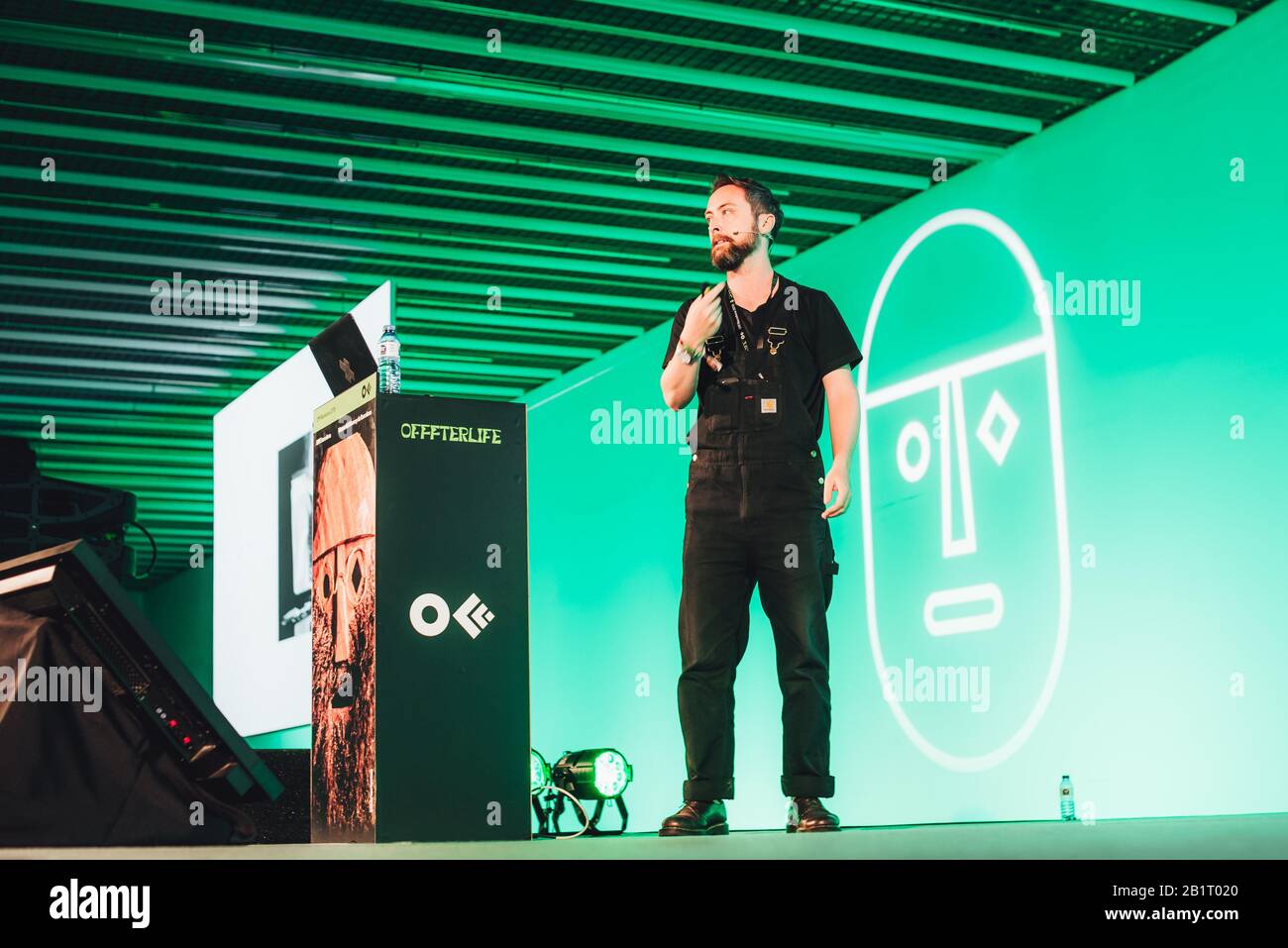 Lobulo Studio speaking at the 2019 edition of the OFFF Festival, a large  visual arts conference. Barcelona, Spain Stock Photo - Alamy