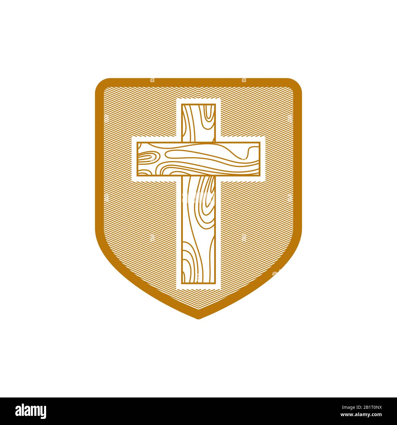 Church logo. Christian symbols. Cross of Jesus Christ on a shield Stock ...