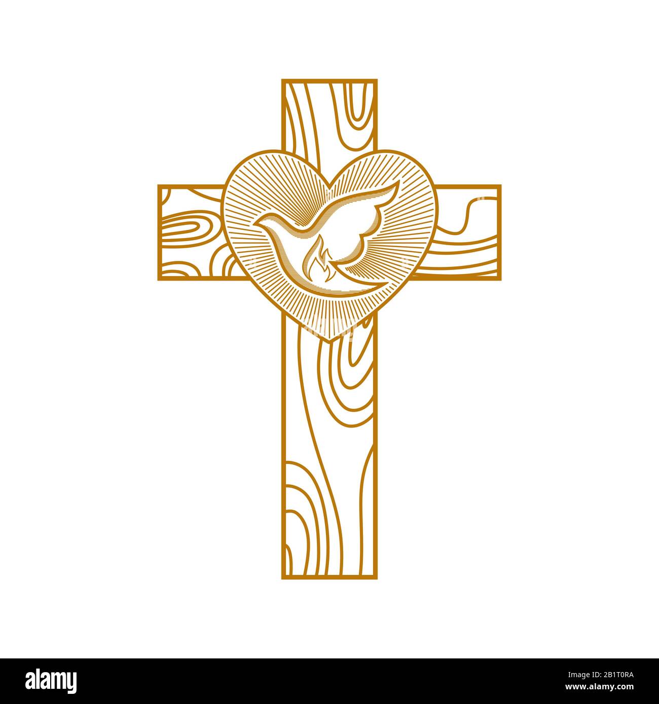 Church logo. Christian symbols. Heart and dove on the background of the  cross of Jesus Christ Stock Vector Image \u0026 Art - Alamy, image size:1300x1390