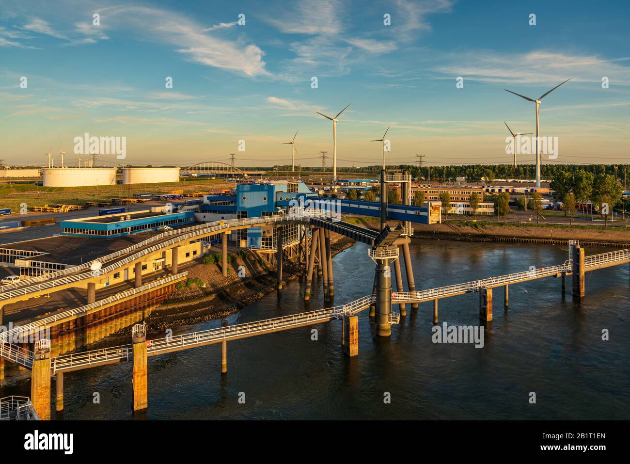 Rotterdam, South Holland, Netherlands - May 13, 2019: The ferry terminal in the Beneluxhaven of Europoort Stock Photo