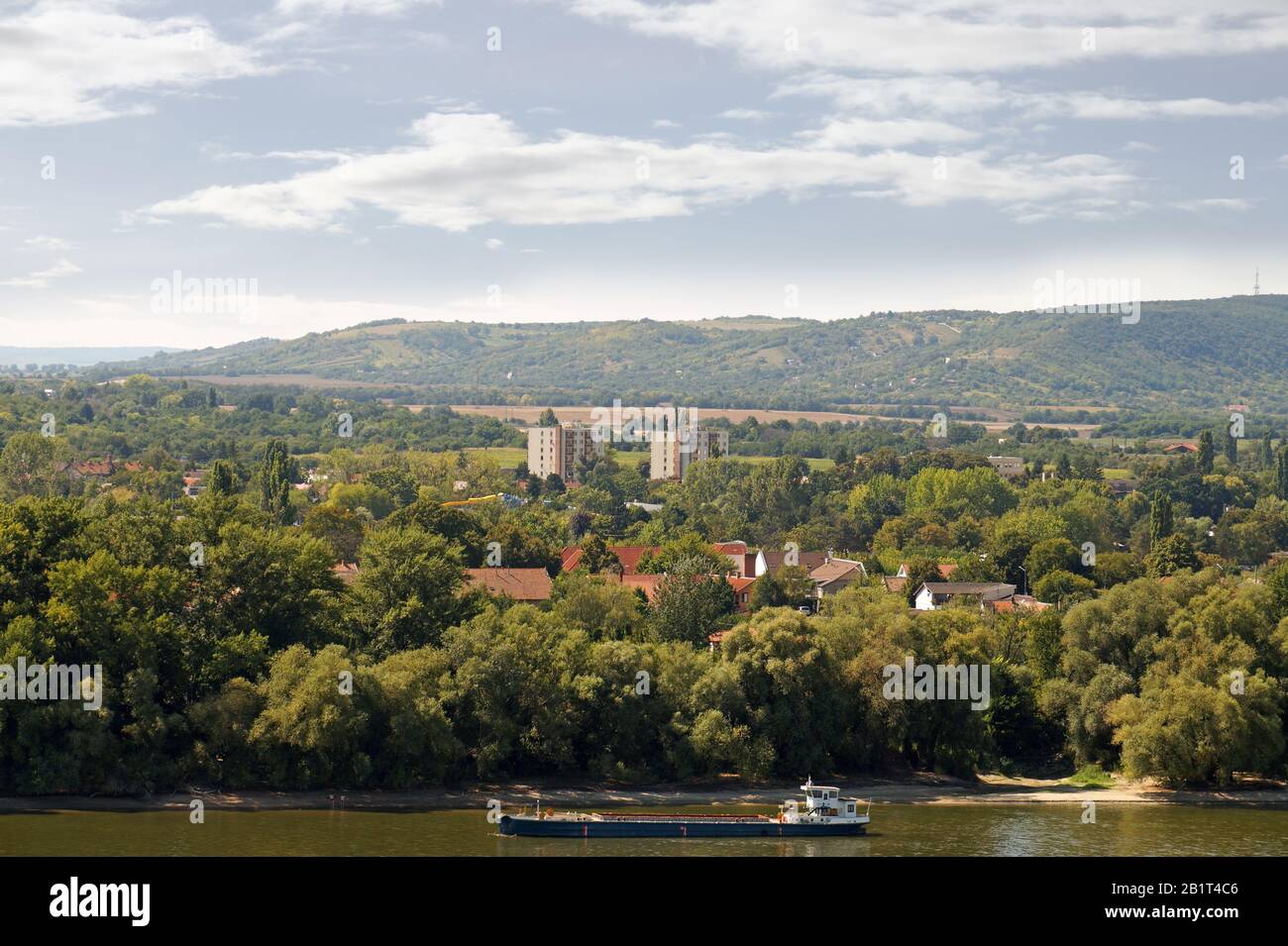 Sturovo is a city on the Hungarian-Slovakian border lying on the banks of the Danube. Stock Photo