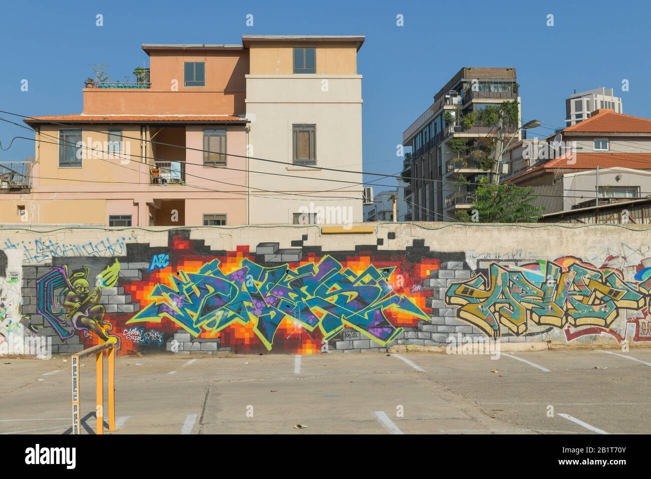 Graffiti im Viertel Neve Zedeq, Tel Aviv, Israel Stock Photo