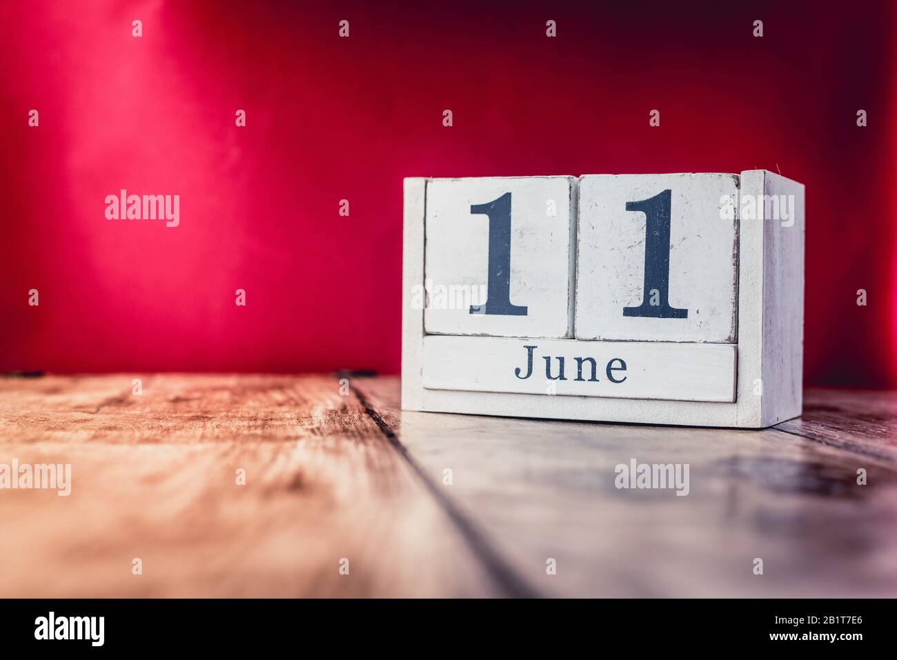 June 11th. Day 11 of month, calendar on business office table ...