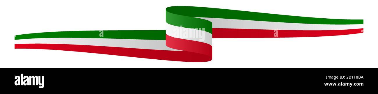 eps 10 vector illustration of panorama seal of quality country flag banner ITALY Stock Vector