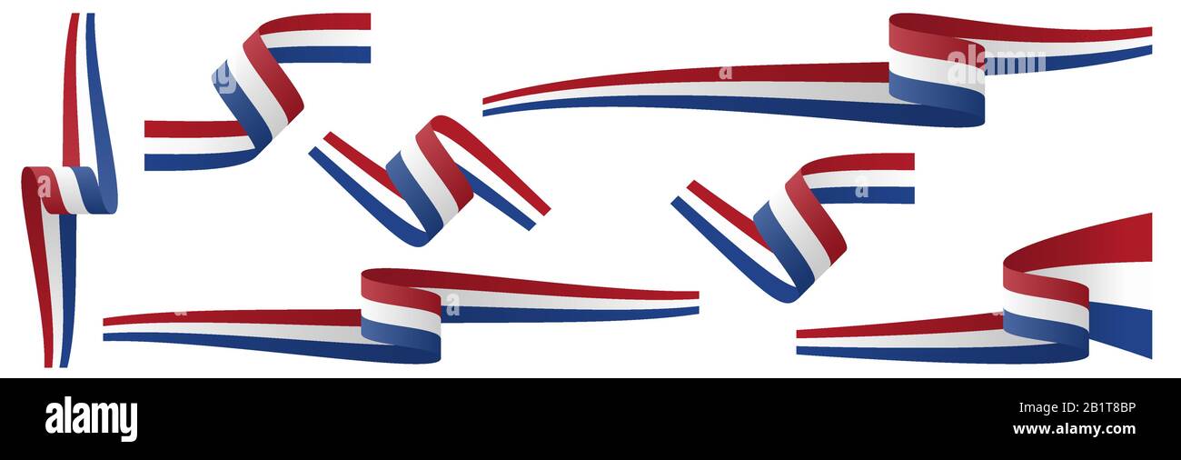 collection of seven different dutch country flag banners with national