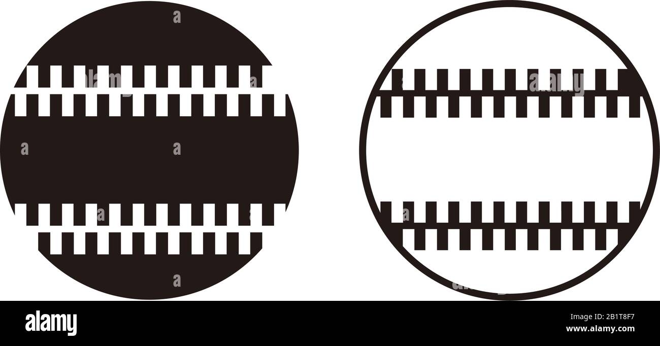 baseball, Sports balls minimal flat line icon set sign isolated on ...