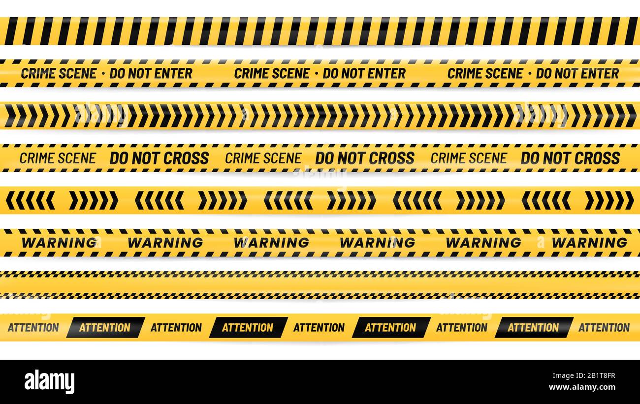 Danger ribbon. Alert stripes, warning tape and striped yellow and black