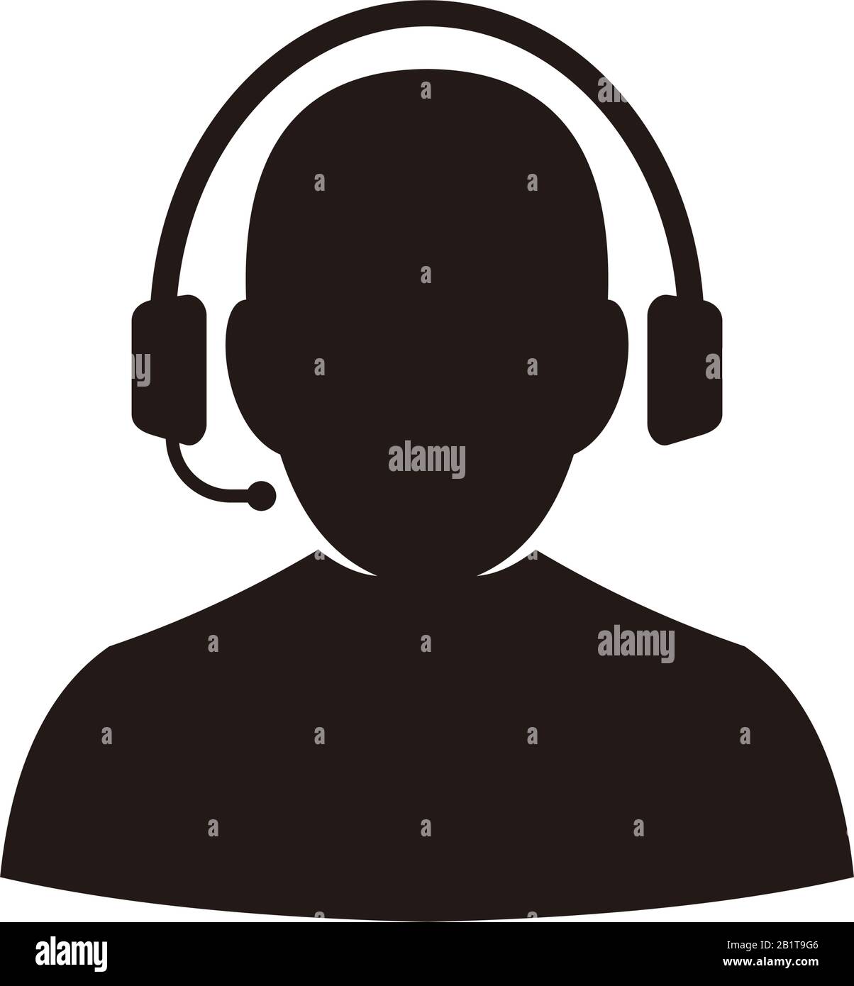 telemarketers icon, Customer Service Icon User With Headphone vector ...