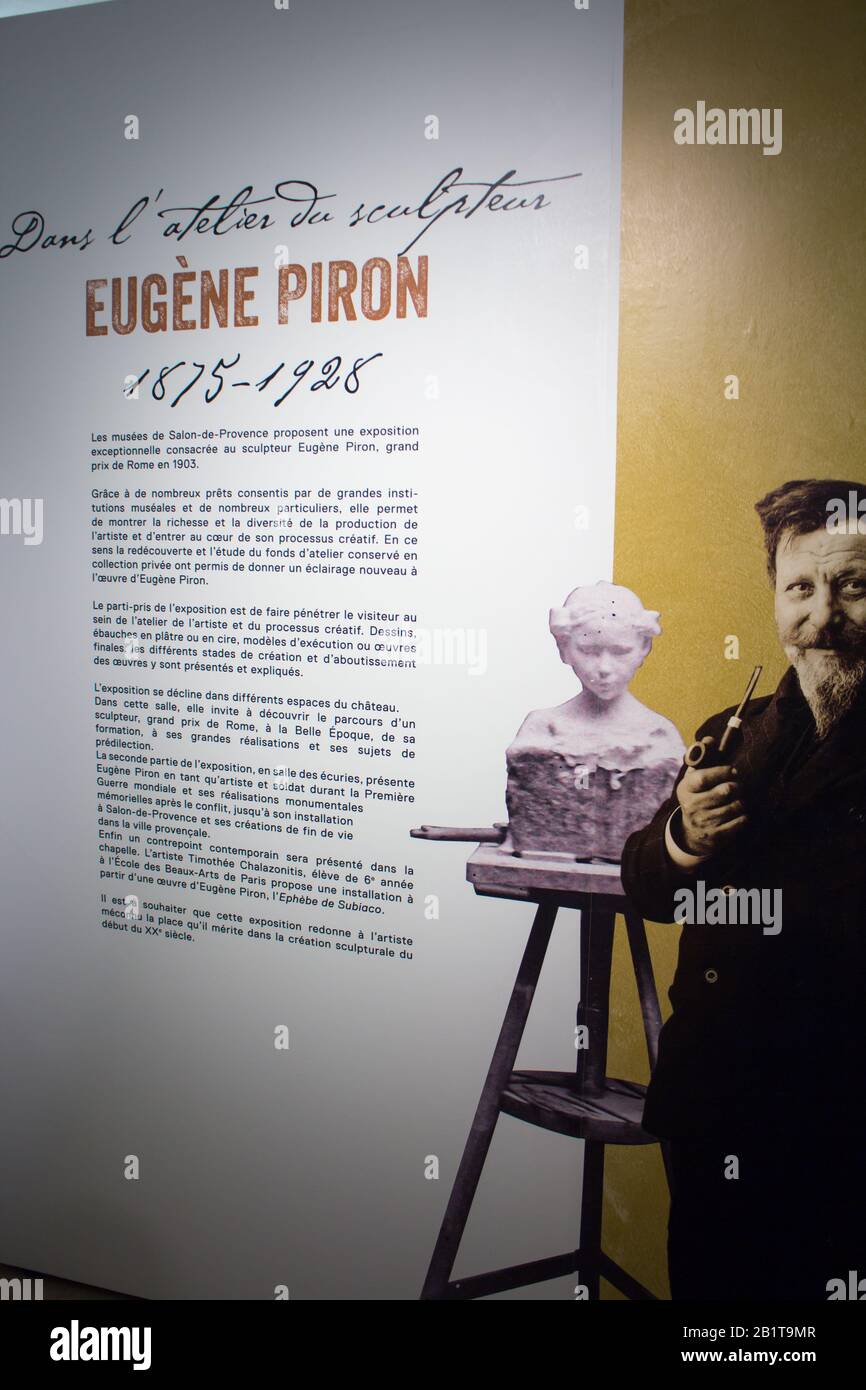 Eugène PIRON (1875-1928),french sculptor at Musée de l'Emperi in Salon-de-Provence Stock Photo