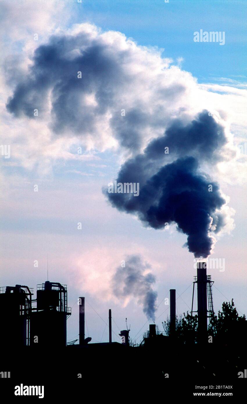 Factory chimney smoke Stock Photo